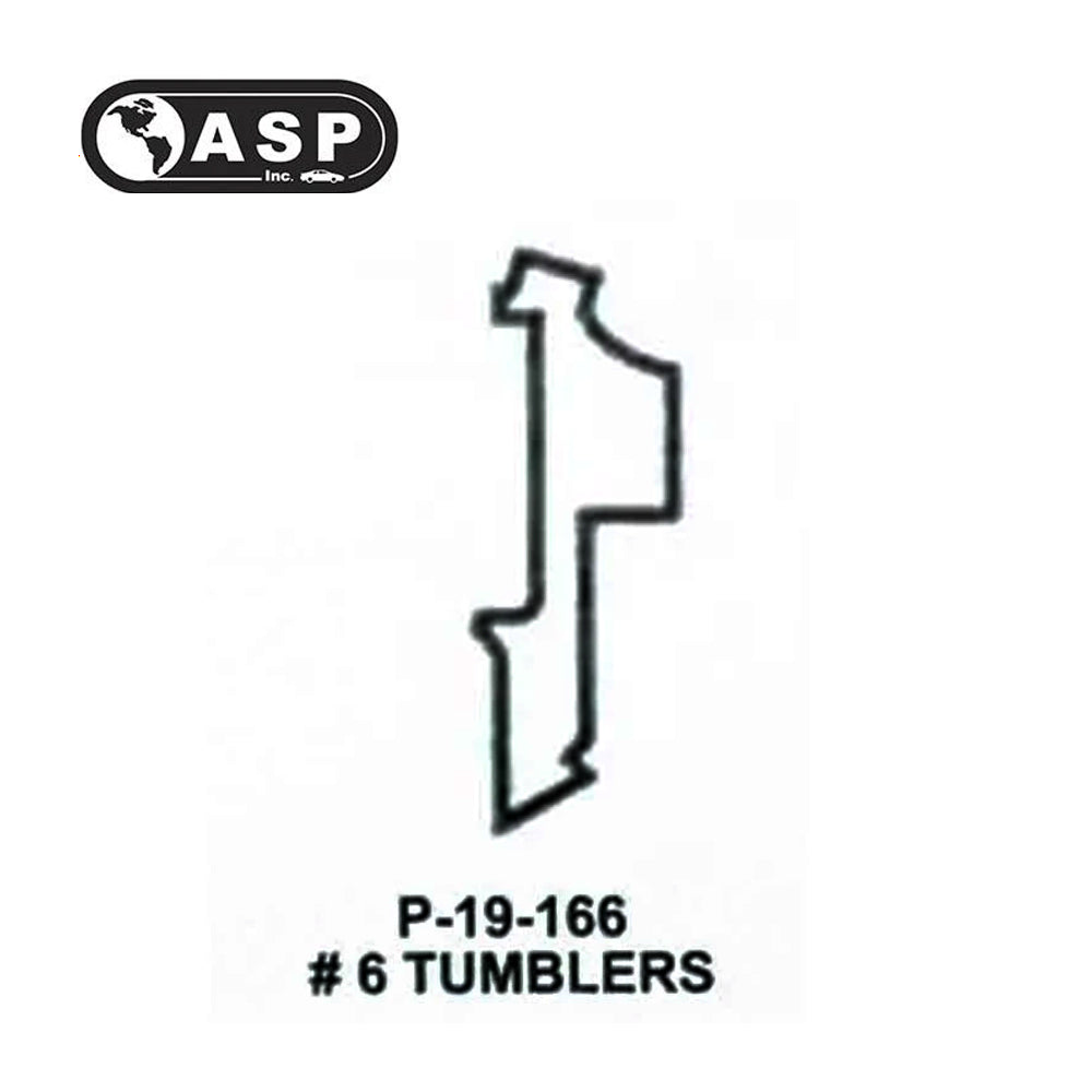 ASP Honda Acura High Security Tumbler  #1 - #6 Split P-19-161/ P-19-162 / P-19-163 / P-19-164 / P-19-165 / P-19-166 (25 Pack)