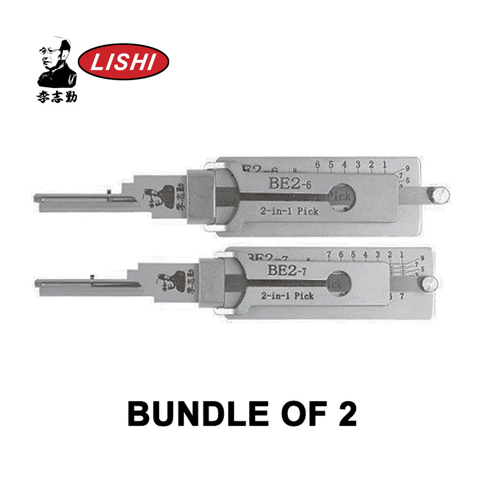 Original Lishi Anti Glare 2-in-1 Pick BEST A Residential BE2 / 6-Pin & 7-Pin Bundle of 2 Pcs