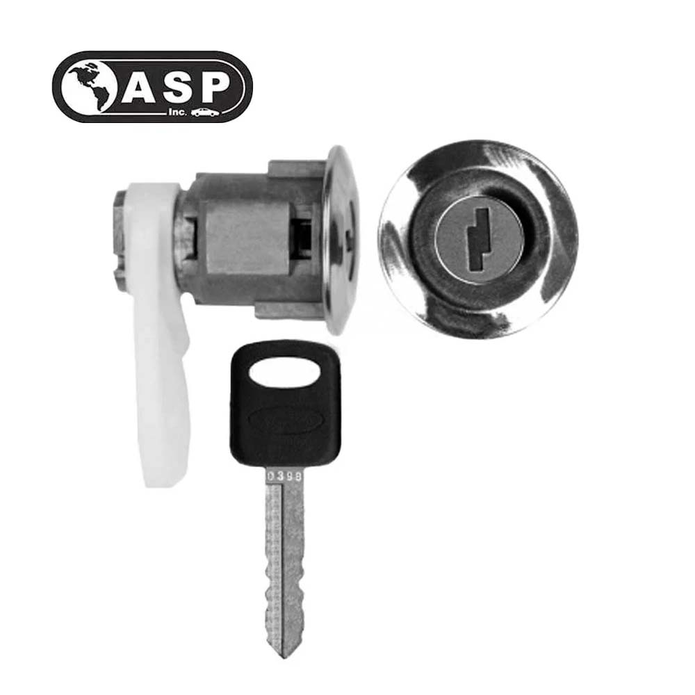 1986 - 1995 ASP Ford Mercury Mazda / H54 / 10 Cut / Driver & Passengers Door Lock Cylinder Coded Chrome (DP-42-122)