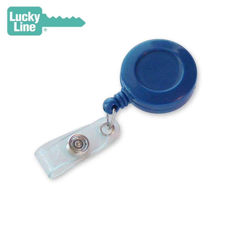 Lucky Line - 4391 - Mini Key Reel With Badge Holder - Blue - 1 Pack