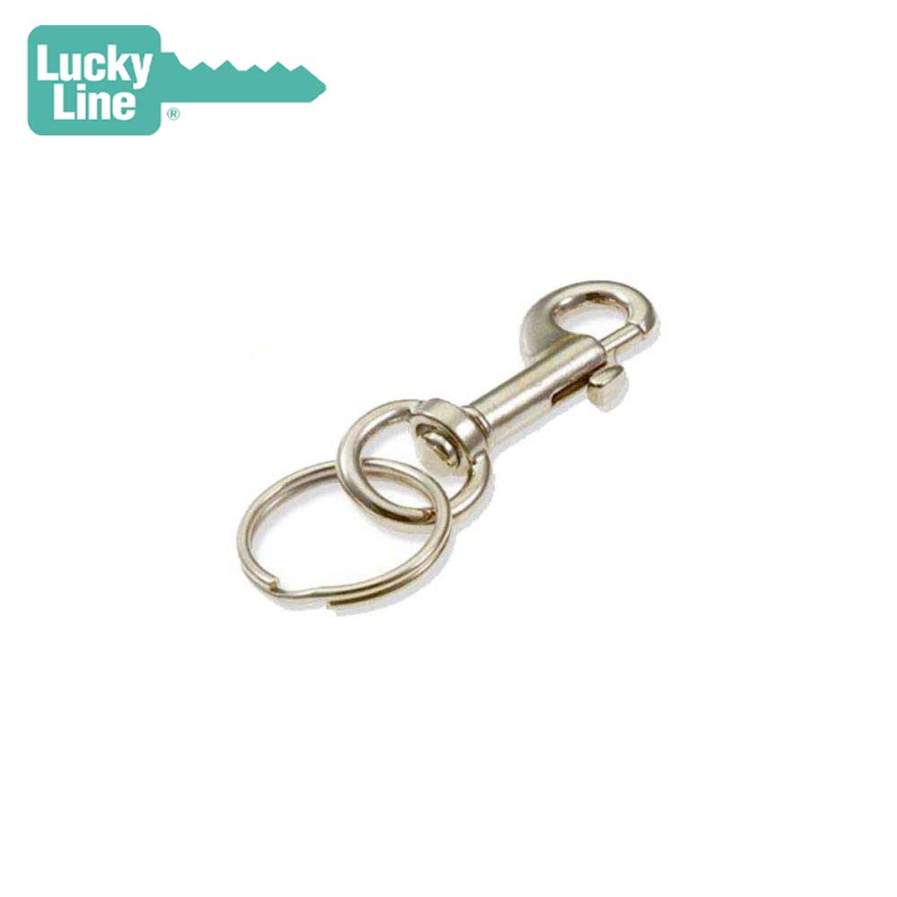 ucky Line - 44501 - Small Bolt Snap Nickel-Plated Zinc With Split Key Ring - 1 Pack