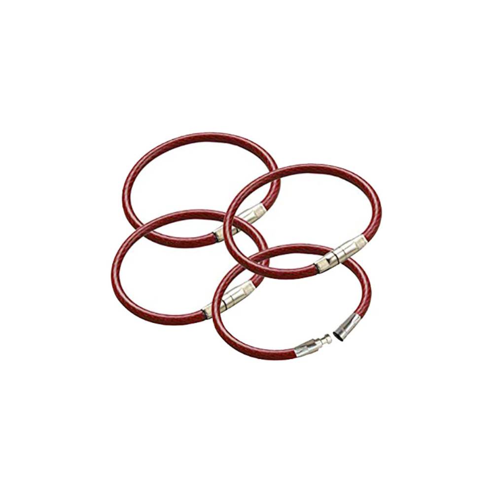 Lucky Line - 80870 - 4-1/4" Locking Corrosion-Resistant Aircraft Cable Key Ring - Red - 25 Pack