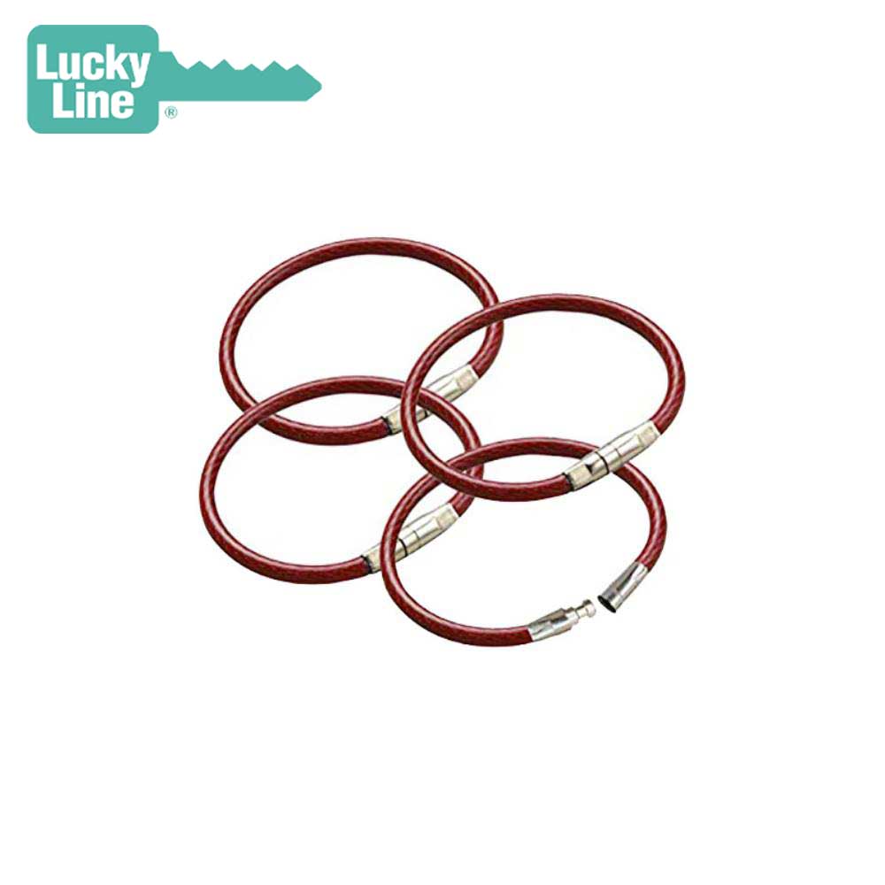 Lucky Line - 80870 - 4-1/4" Locking Corrosion-Resistant Aircraft Cable Key Ring - Red - 25 Pack