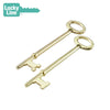 Lucky Line - 87202 - Skeleton Key Flat & Notch Tip - Brass Plated - 2 Pack