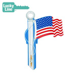 Lucky Line - B101K - American Flag Key Shapesâ„¢ - Kwikset (KW1) - 5 Pack