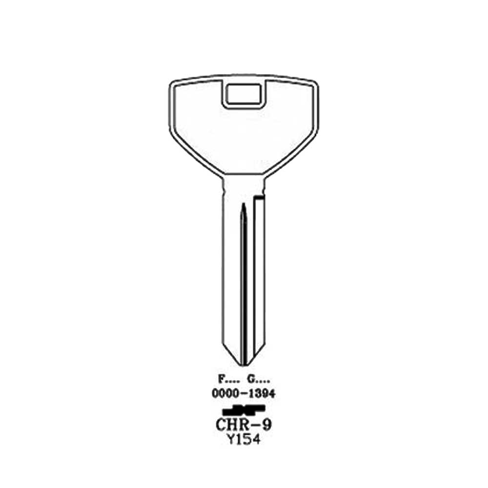 AeroLock TO-45 (Y154) Chrysler 1988-1992 Glove Box/Back Seat All Locks Try-Out Key Set 8 Keys