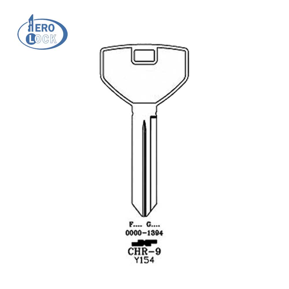 AeroLock TO-45 (Y154) Chrysler 1988-1992 Glove Box/Back Seat All Locks Try-Out Key Set 8 Keys