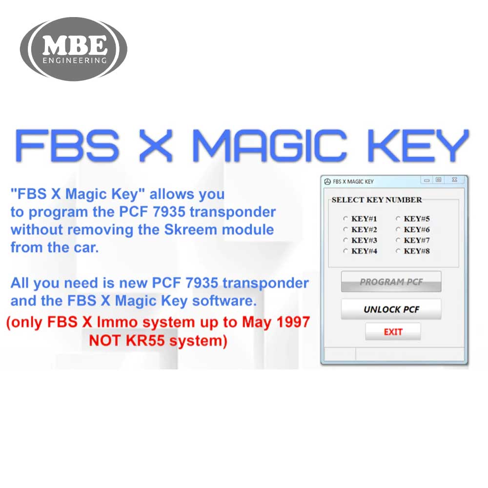 MBE FBS X Magic Key for PCF 7935 Programming Software