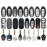 AKS KEYS Aftermarket Starter Pack with 25 Nissan Remotes, Shells, Key Blanks, Blades and Transponder Keys