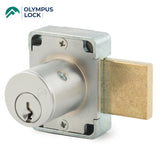 OLYMPUS LOCK  - 500DR - Cabinet Door Deadbolt Lock - CCL R1 - 15/16 Cylinder - Satin Chrome - KA 4T2 - Grade 1