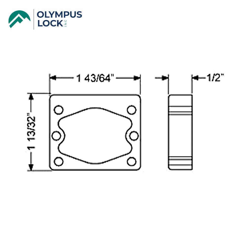 OLYMPUS LOCK  - WP23 ( 1/2" ) Spacer For 7/8 Barrel Diameter Locks - White Plastic