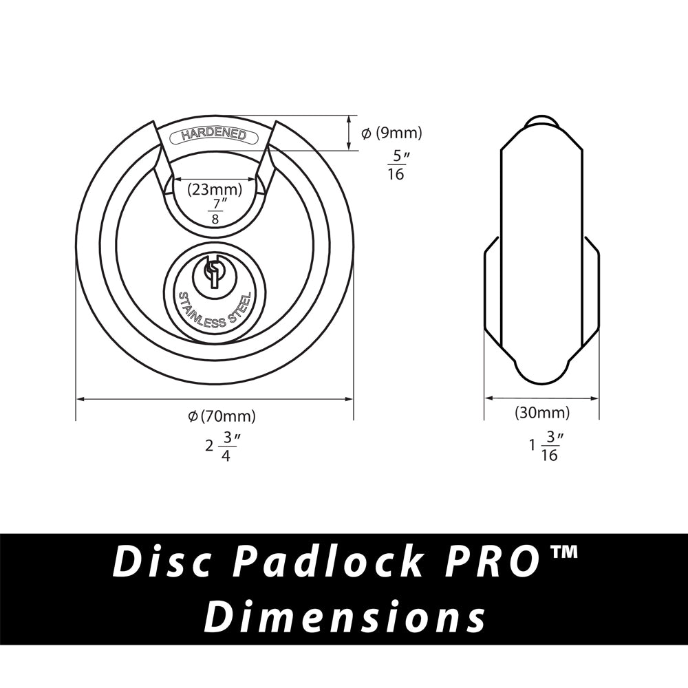 PACLOCK Disc Padlock PRO “1000PRO-70” Series