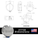 PACLOCK Hidden-Shackle Stainless Steel Flat Back Hockey-Puck-Style Lock â€œ2173S Series