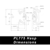 PACLOCK Double-Coated Steel Short-Side-Style Hasp “PL775” Series