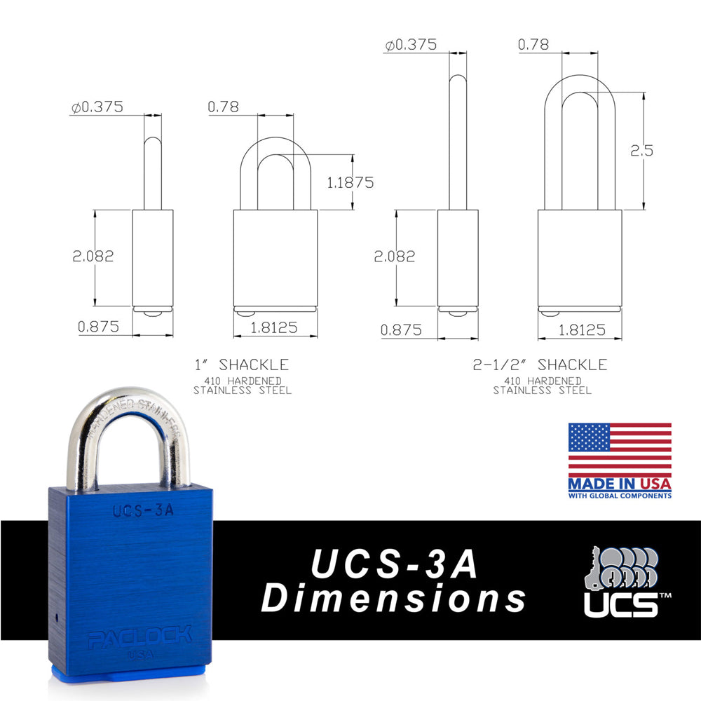 PACLOCK Heavy-Duty Aluminum Padlock “UCS-3A” Series