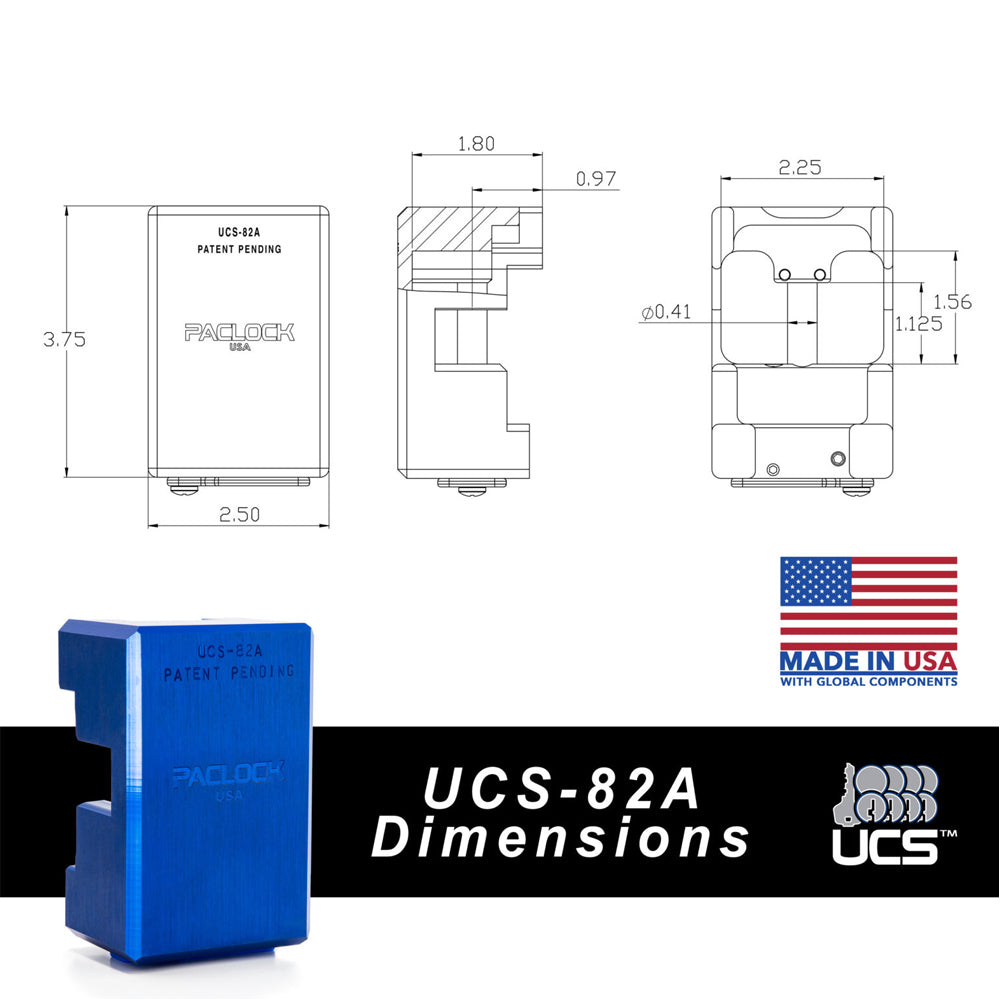 PACLOCK Hidden-Shackle Aluminum Container Door Lock “UCS-82A” Series