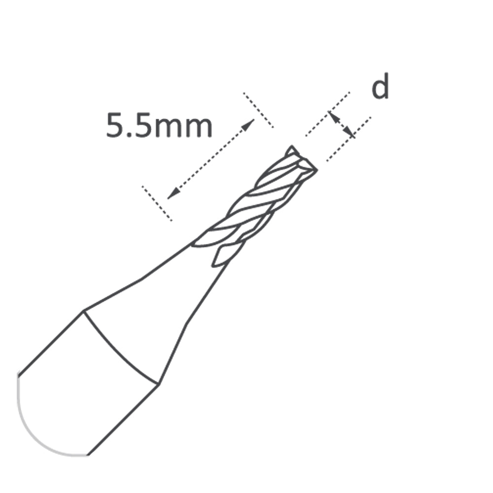 High Grade Carbide - 2mm - End Mill Cutter - for Condor XC Mini Plus Condor Dolphin Miracle A7 Miracle A9 SEC-E9 Triton - P-637