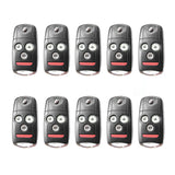 AKS KEYS Aftermarket Remote Flip Key Fob for Acura TSX TL 2009 2010 2011 2012 2013 2014 4B FCC# MLBHLIK-1T (10 Pack)