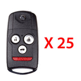 AKS KEYS Aftermarket Remote Flip Key Fob for Acura MDX 2007 2008 2009 2010 2011 2012 2013 4B FCC# N5F0602A1A (25 Pack)