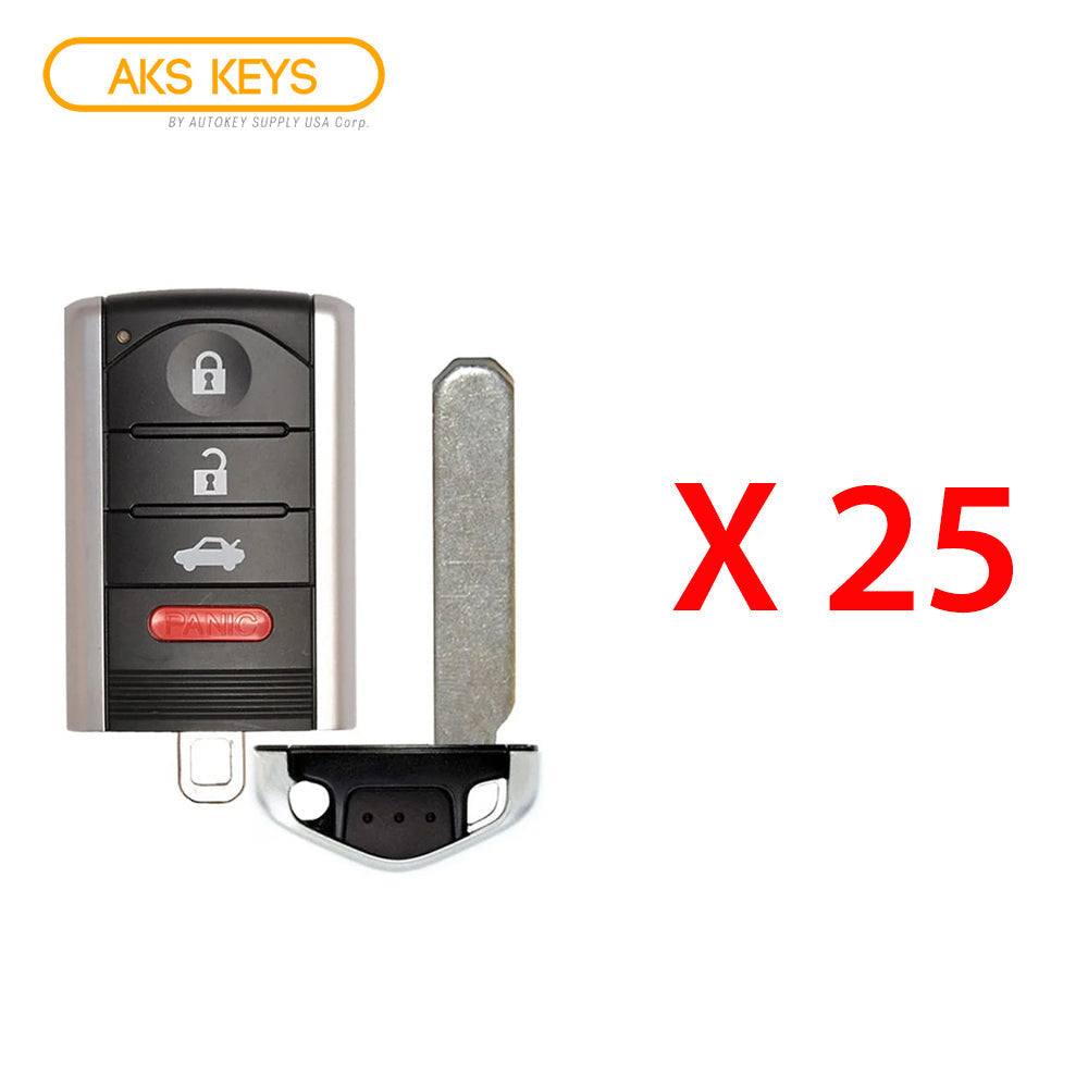 AKS KEYS Aftermarket Smart Remote Key Fob for Acura TL 2009 2010 2011 2012 2013 2014 4B FCC# M3N5WY8145 (25 Pack)