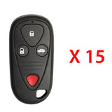 AKS KEYS Aftermarket Keyless Remote Fob for Acura TL CL 1999 2000 2001 2002 2003 4B FCC# E4EG8D-444H-A (15 Pack)