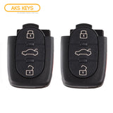 AKS KEYS Aftermarket Remote Fob for Audi 1997 1998 1999 2000 2001 2002 2003 2004 2005 2006 4B Part # 4D0837231-M (2 Pack)