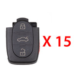 AKS KEYS Aftermarket Remote Fob for Audi 1997 1998 1999 2000 2001 2002 2003 2004 2005 2006 4B Part # 4D0837231-M (15 Pack)