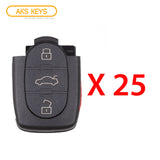 AKS KEYS Aftermarket Remote Fob for Audi 1997 1998 1999 2000 2001 2002 2003 2004 2005 2006 4B Part # 4D0837231-M (25 Pack)