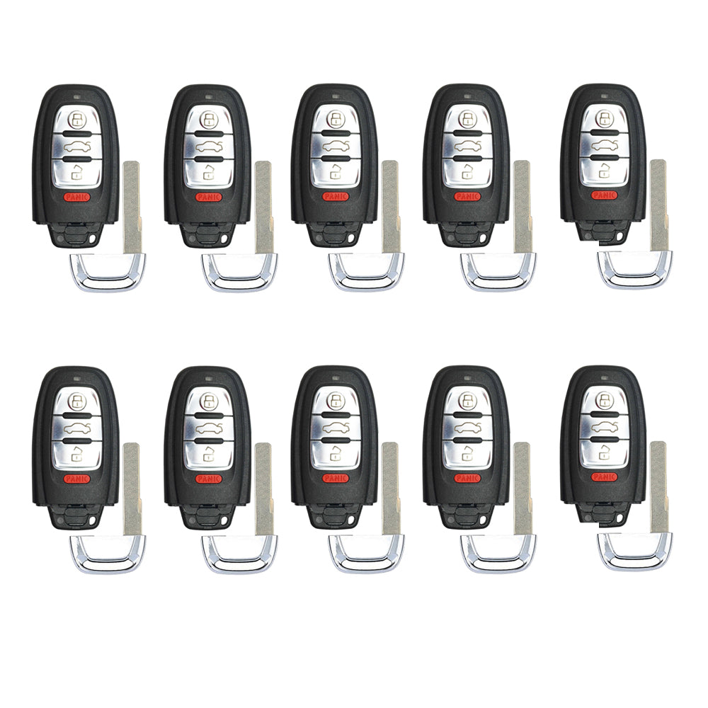 AKS KEYS Aftermarket Remote Key Fob W/O Comfort Access for Audi 2009 2010 2011 2012 4B FCC# IYZFBSB802 (10 Pack)