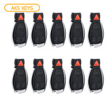 AKS KEYS Aftermarket Smart Remote Key Fob for Mercedes Benz 1997 - 2014 4B W/ Panic FCC# IYZ-3312 (10 Pack)