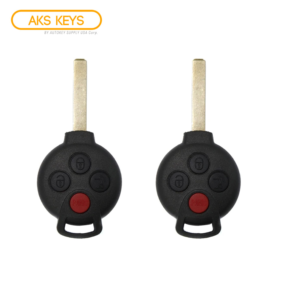 AKS KEYS Aftermarket Remote Key for Mercedes Benz Smart Fortwo 2008 2009 2010 2011 2012 2013 2014 2015 4B FCC# 267T-5WK45144 (2 Pack)