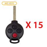 AKS KEYS Aftermarket Remote Key for Mercedes Benz Smart Fortwo 2008 2009 2010 2011 2012 2013 2014 2015 4B FCC# 267T-5WK45144 (15 Pack)