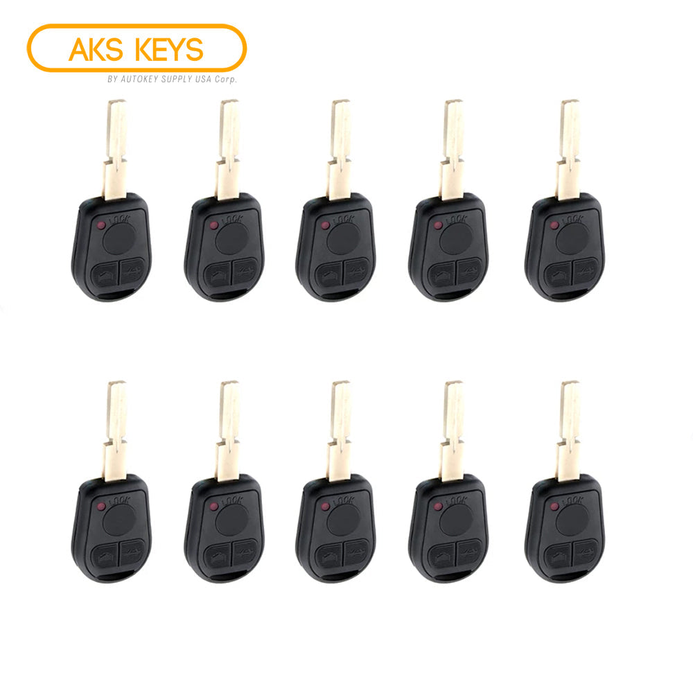 AKS KEYS Aftermarket Remote Key Fob for BMW 2000 2001 2002 2003 3B FCC# LX8 FZV (10 Pack)