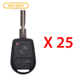 AKS KEYS Aftermarket Remote Key Fob for BMW 2000 2001 2002 2003 3B FCC# LX8 FZV (25 Pack)