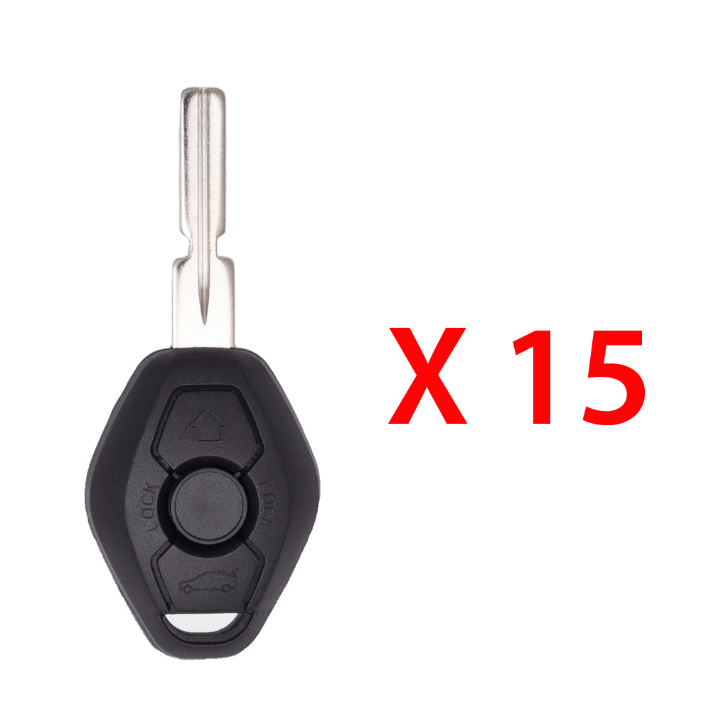 AKS KEYS Aftermarket Remote Key Fob for BMW 2000 2001 2002 2003 3B FCC# LX8 FZV - 315Mhz (15 Pack)