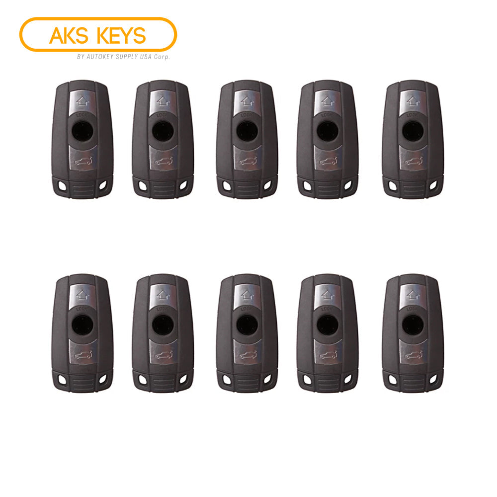 AKS KEYS Aftermarket Smart Key Fob CAS Slot for BMW 3 5 6 Series 2006 2007 2008 2009 2010 2011 2012 3B FCC# KR55WK49127/ 49123/ 49186 315 (10 Pack)