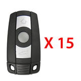 AKS KEYS Aftermarket Smart Key Fob CAS Slot for BMW 3 5 6 Series 2006 2007 2008 2009 2010 2011 2012 3B FCC# KR55WK49127/ 49123/ 49186 315 (15 Pack)