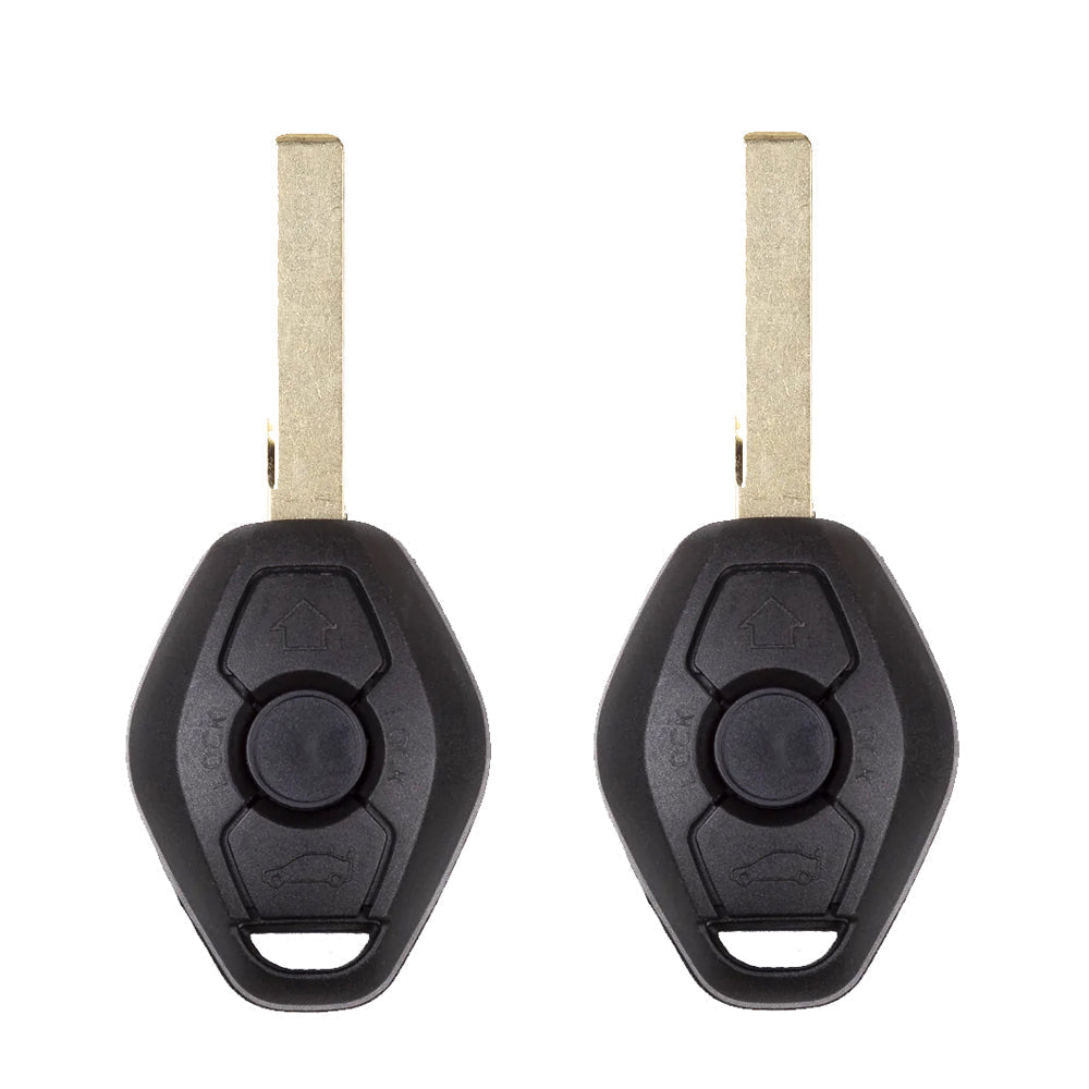 AKS KEYS Aftermarket Remote Key Fob for BMW EWS 1998 1999 2000 2001 2002 2003 2004 2005 2006 2007 2008 2009 3B FCC# LX8FZV 2 Track (2 Pack)