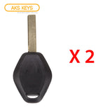 AKS KEYS Aftermarket Remote Key Fob for BMW EWS 1998 1999 2000 2001 2002 2003 2004 2005 2006 2007 2008 2009 3B FCC# LX8FZV 2 Track (2 Pack)