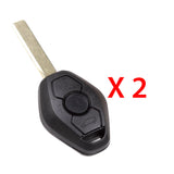 AKS KEYS Aftermarket Remote Key Fob for BMW EWS 1998 1999 2000 2001 2002 2003 2004 2005 2006 2007 2008 2009 3B FCC# LX8FZV 2 Track (2 Pack)