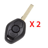 AKS KEYS Aftermarket Remote Key Fob for BMW EWS 1998 1999 2000 2001 2002 2003 2004 2005 2006 2007 2008 2009 3B FCC# LX8FZV 2 Track (2 Pack)