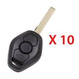 AKS KEYS Aftermarket Remote Key Fob for BMW EWS 1998 1999 2000 2001 2002 2003 2004 2005 2006 2007 2008 2009 3B FCC# LX8FZV 2 Track (10 Pack)