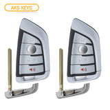 AKS KEYS Aftermarket Smart Fob Key for BMW X5 X6 FEM BDC 2014 2015 2016 2017 2018 4B FCC# NBGIDGNG1-433 (2 Pack)