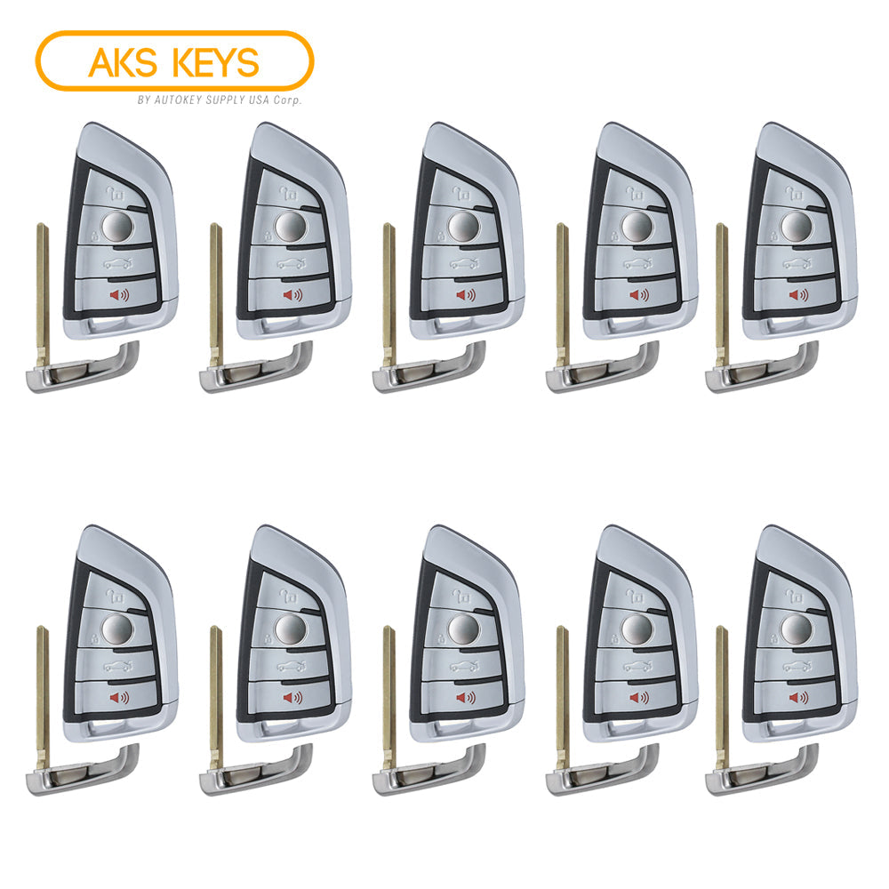 AKS KEYS Aftermarket Smart Fob Key for BMW X5 X6 FEM BDC 2014 2015 2016 2017 2018 4B FCC# NBGIDGNG1-315 (10 Pack)