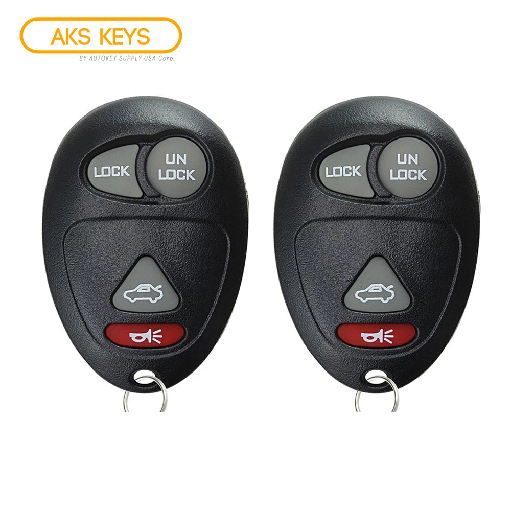 AKS KEYS Aftermarket Keyless Entry Remote Fob for GM 2001 2002 2003 2004 2005 2006 2007 4B FCC# L2C0007T (2 Pack)