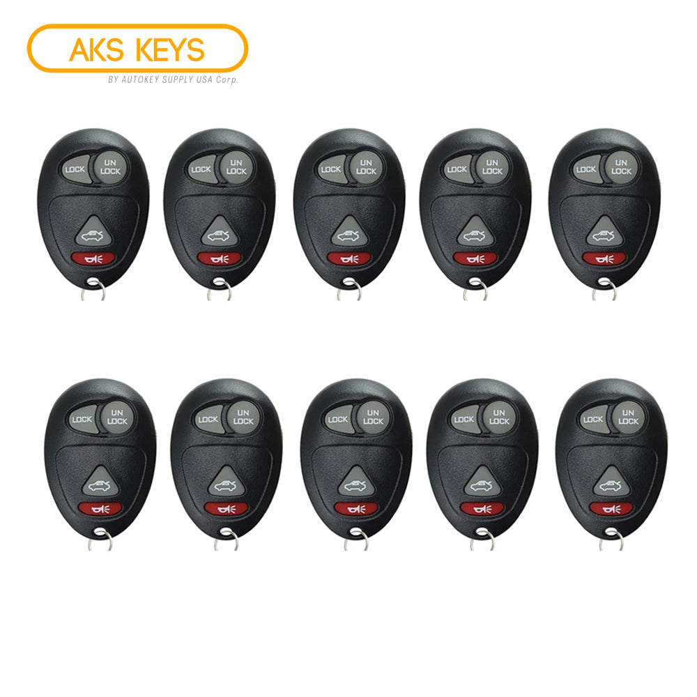 AKS KEYS Aftermarket Keyless Entry Remote Fob for GM 2001 2002 2003 2004 2005 2006 2007 4B FCC# L2C0007T (10 Pack)