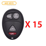 AKS KEYS Aftermarket Keyless Entry Remote Fob for GM 2001 2002 2003 2004 2005 2006 2007 4B FCC# L2C0007T (15 Pack)