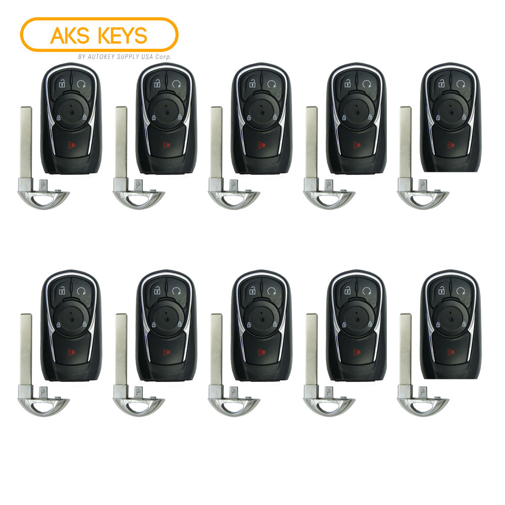 AKS KEYS Aftermarket Smart Remote Key Fob for Buick Regal 2018 2019 2020 4B FCC# HYQ4EA (10 Pack)