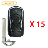 AKS KEYS Aftermarket Smart Remote Key Fob for Buick Encore 2017 2018 2019 2020 2021 3B FCC# HYQ4AA (15 Pack)