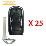 AKS KEYS Aftermarket Smart Remote Key Fob for Buick Encore 2017 2018 2019 2020 2021 4B FCC# HYQ4AA (25 Pack)